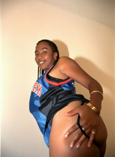 Hot ebony girl demonstrating her black hairy pussy