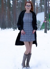 Ginger Milf Teases In The Snow