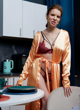 Milf In Satin Robe Nude Striptease