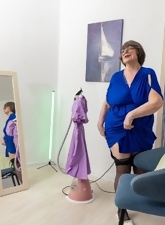 Mature Granny Blue Dress Hairy Pussy Pics