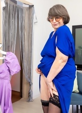 Mature Granny Blue Dress Hairy Pussy Pics