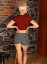 Blonde Short-Haired Hairy Pussy Nude Pics