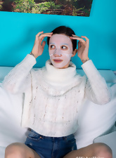 Tattooed Babe Spreads Hairy Pussy Pics