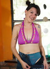 Tattooed Babe Hairy Pussy Tease Gallery