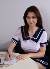 Brunette In Uniform Hairy Pussy Gallery