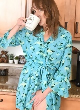 Mature Redhead Kitchen Nude Tease Pics