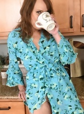 Mature Redhead Kitchen Nude Tease Pics