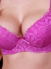 Babe Shows Natural Tits And Shaved Pussy Gallery