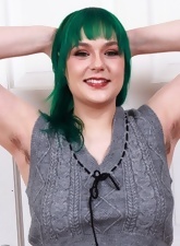 Hairy Bush Solo Gallery With Green-Haired Babe