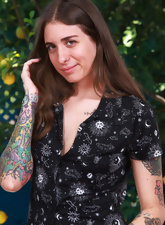 Tattooed Babe Outdoor Hairy Pussy Photos